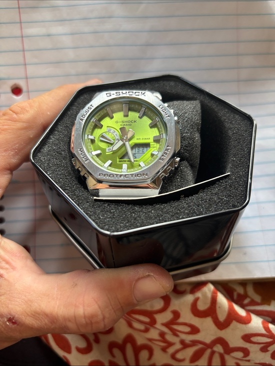 G-Shock Other - G-Shock Silver Case Neon Green Dial Sport Watch